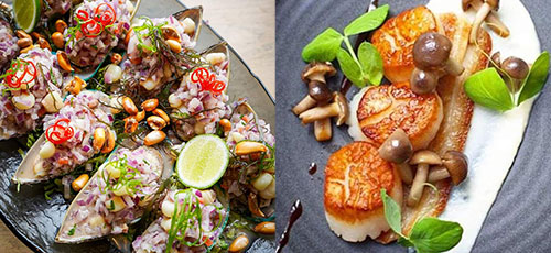 Leonardo Vasquez - Huitres chalaquita & Coquilles St Jacques purée de chou-fleur